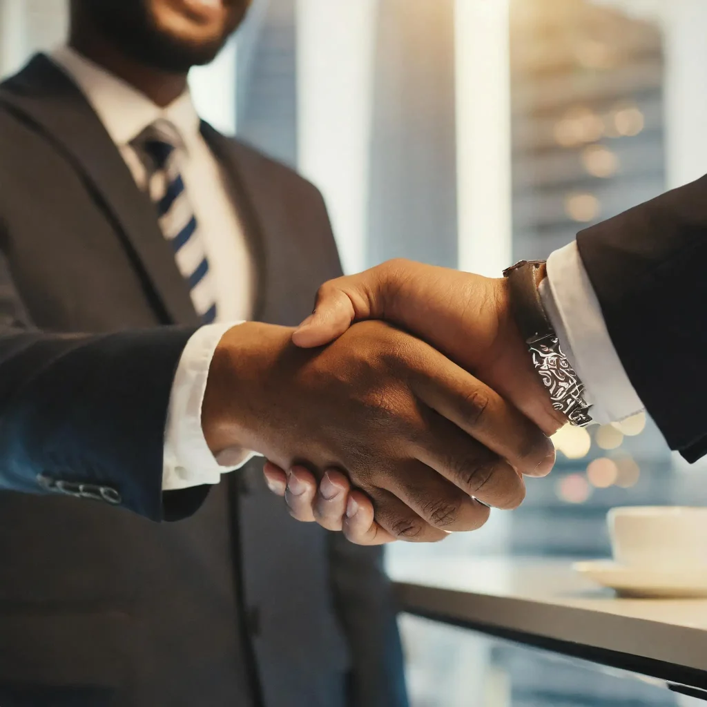 poignée de mains entre deux professionnels
